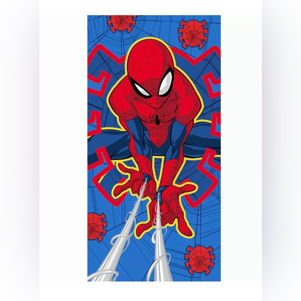 Disney Marvel Spiderman Web Craft Beach Towel Super Soft Large